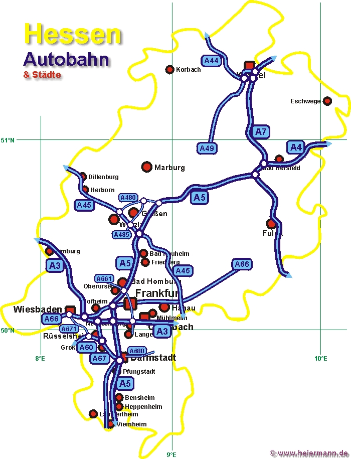 Die Autobahn in Hessen