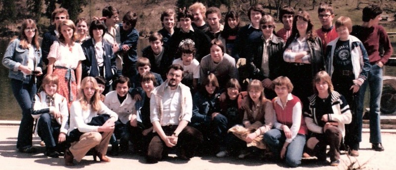 Klassenfoto auf der Klassenfahrt am K�nigssee