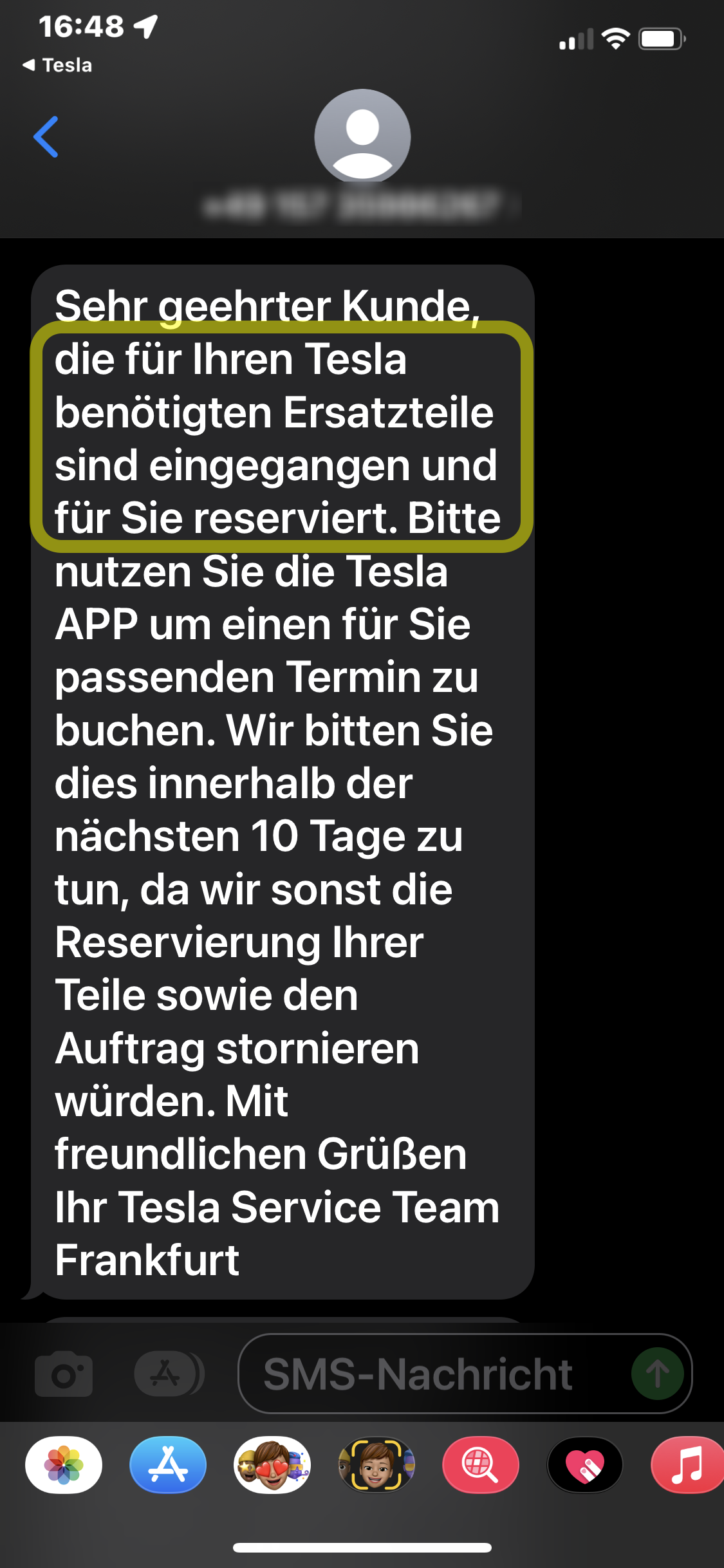 Tesla SMS